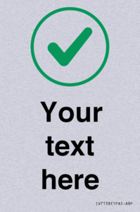 Custom plain background, green tick in circle sign